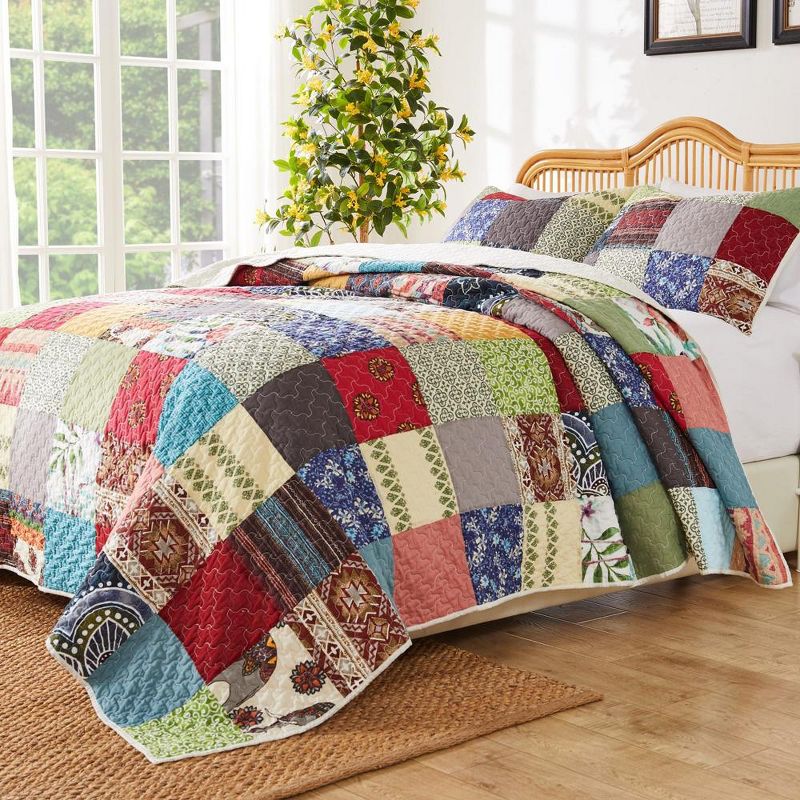 Greenland Home Fashions Renee Upcycle Luxurious Comfortable 3 Pieces Quilt Set Multicolor, 2 of 6