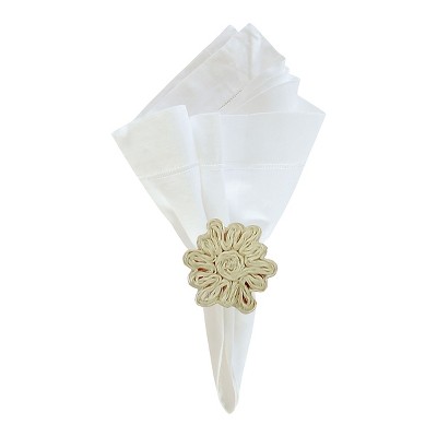 Gallerie II White Snowflake Napkin Ring Set of 6