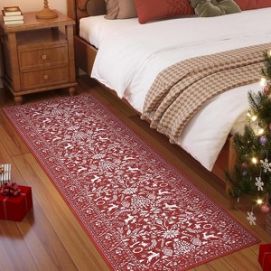 Christmas Area Rug Christmas Themed Holidays Winter Decorations Rugs Soft Foldable Accent Rugs for Living Room Bedroom - 1 of 4