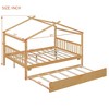 Kumasinova Kids House Bed with Trundle,Twin/Full Size Wooden Bed Frame with Roof,Headboards,Toddler Beds for Kid's Room,Bedroom - 3 of 4