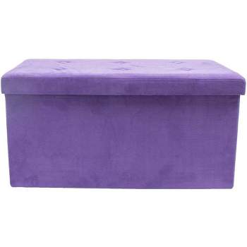 Sorbus Collapsible Bench Ottoman With Cover - Faux Suede