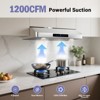 Hooure 30 in. 900 CFM Stainless Steel Range Hood with 4-Speed Settings, Remote Control Removable LED Lights and Gesture Control - 3 of 4