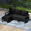 WestinTrends Montara 4-Piece Outdoor HDPE All-Weather Modern Deep Seating Patio Sofa Sectional Set with Waterproof Cushions - 2 of 4