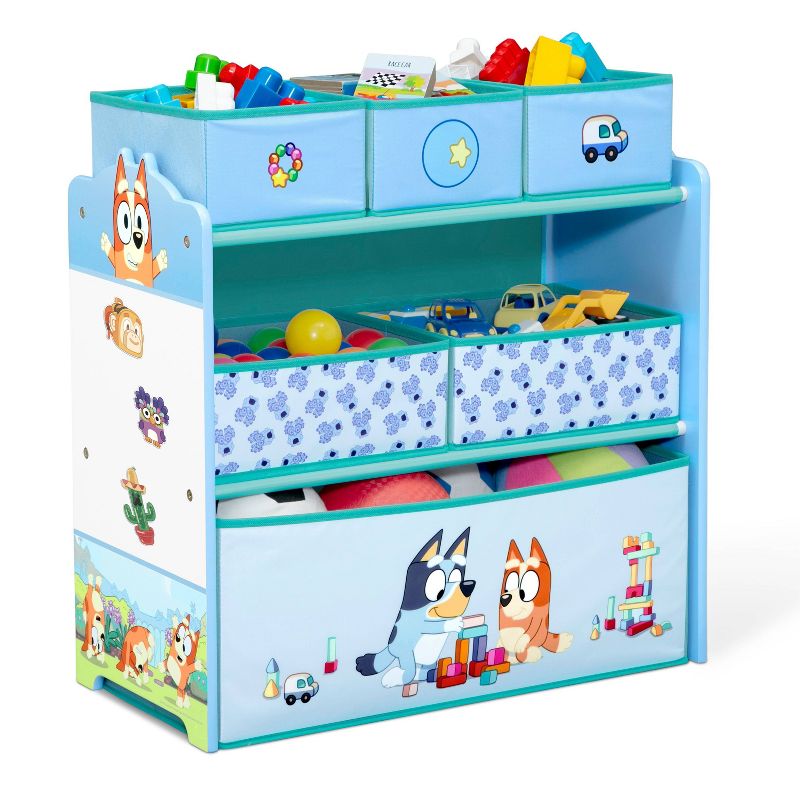Delta Children Bluey 6 Bin Design and Store Toy Storage Organizer - Greenguard Gold Certified - Blue, 6 of 11