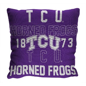 NCAA TCU Horned Frogs Stacked Woven Pillow - 1 of 3