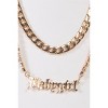 Slickblue Women's Necklace Set, Gold Chunky Chain with Rhinestones and "Babygirl" Pendant, Trendy Style, 15"&17.5" - 3 of 3