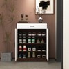 ZHUTA Shoe Cabinet, 4-Tier Shoe Rack Organizer with 1 Drawer, Freestanding Wooden Shoe Storage Cabinet with 2 White Door & Adjustable Shelves - 2 of 4