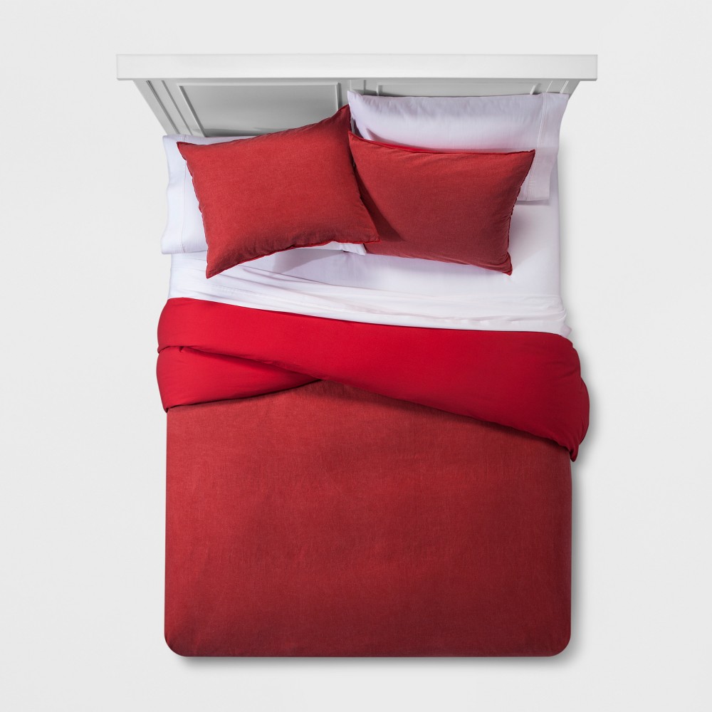 Red Washed Linen Blend Duvet Cover Set (Full/Queen) - Project 62 + Nate Berkus was $79.99 now $39.99 (50.0% off)