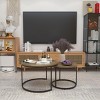 KTMBDW Nesting Coffee Table Set of 2, 27.6inch Round Coffee Table with Sturdy Metal Frame, End Table Side Tables for Living Room Bedroom - 4 of 4