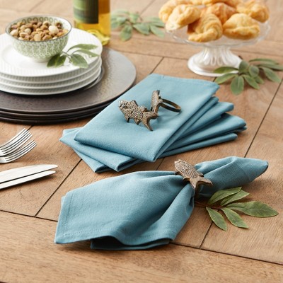 Smoke Blue Cotton Napkin Set of 6, 20x20 Inches