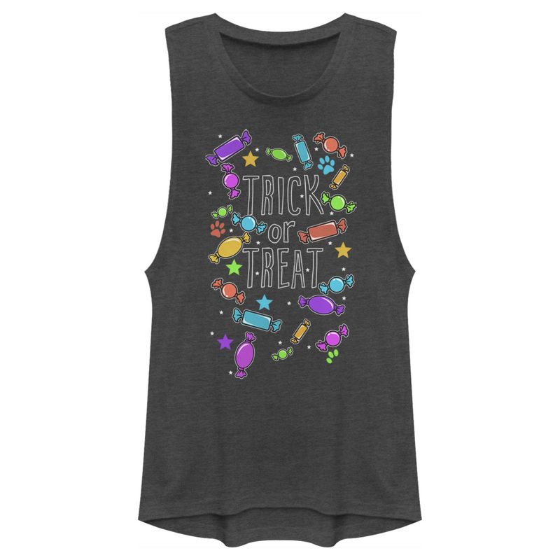 Juniors Womens Lost Gods Halloween Candy Explosion Festival Muscle Tee, 1 of 5