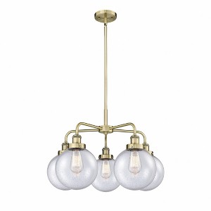 Beacon - 5 Light Stem Hung Chandelier In Art Deco Style-17.38 Inches Tall and 26 Inches Wide - 1 of 1