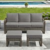 POCASSY 75" Wide Outdoor Sofa Outdoor Furniture Sets, All-Weather Brown Wicker Rattan Outdoor Couch with Ottomans and Cushions for Porch Balcony - 2 of 4