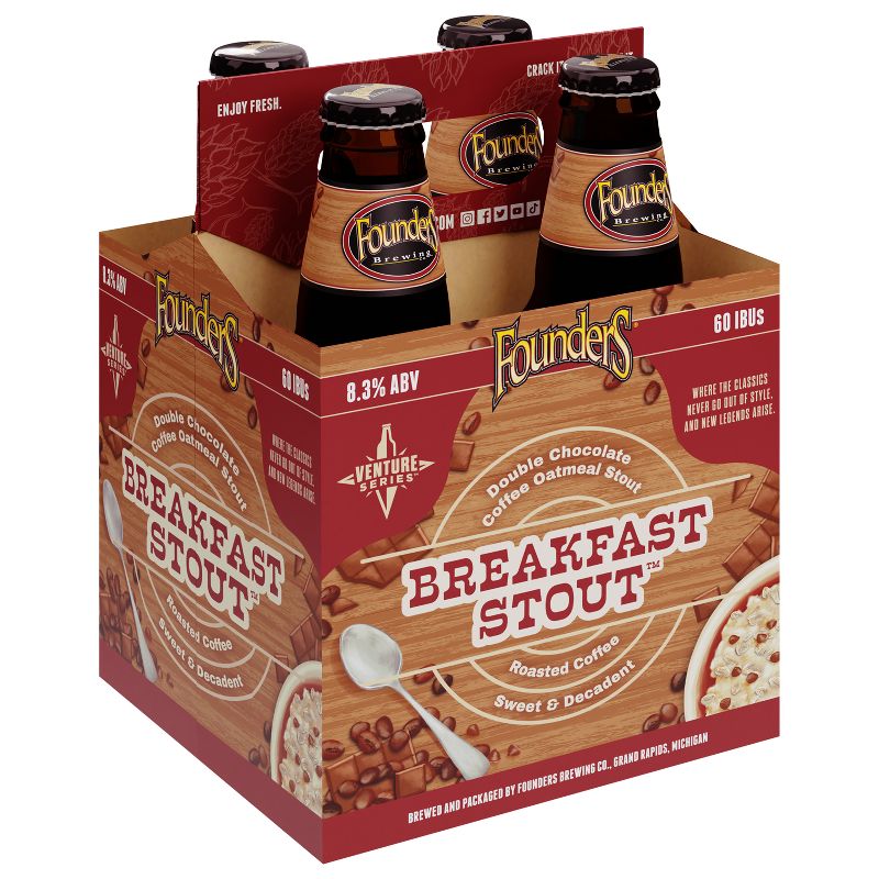 Founders Breakfast Stout Beer - 4pk/12 fl oz Bottles, 1 of 7