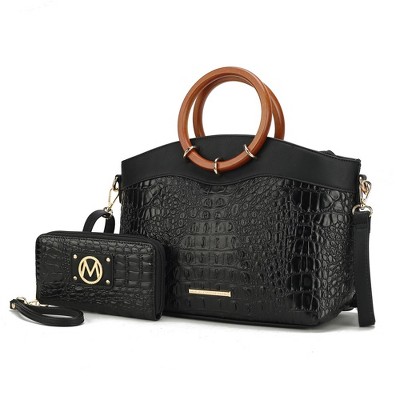 MKF Collection Phoebe Tote Women’s Faux Crocodile-Embossed Vegan Leather with Wristlet Wallet Bag by Mia K