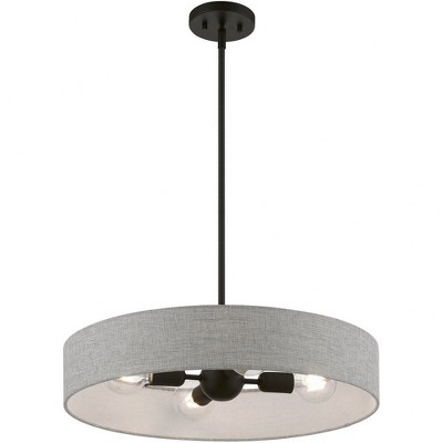 Elmhurst Black Nickel 4-Light Drum Pendant