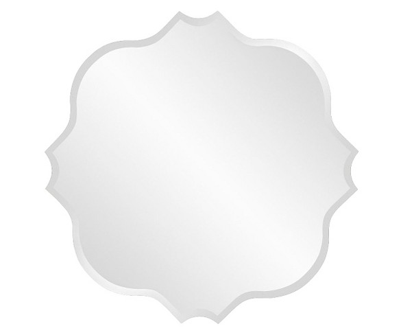 Round Scalloped Frameless Decorative Wall Mirror - Howard Elliott