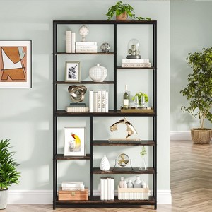Lantine 79 Inches Tall Bookcase with Open Shelves, 9-Tier Industrial Bookshelf, 10 Cubes Etagere Storage Shelves Display Shelf for Home Office - 1 of 4