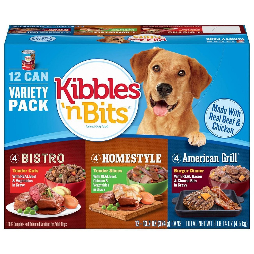 UPC 079100103935 product image for Kibbles 'n Bits Wet Dog Food Bistro, Homestyle & American Grill - 13.2oz/12ct Va | upcitemdb.com