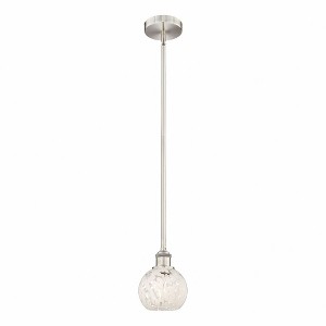 White Mouchette - 1 Light Stem Hung Mini Pendant In Modern Style-7.5 Inches Tall and 6 Inches Wide - 1 of 1