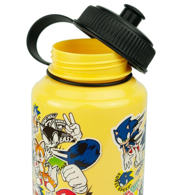 Just Funky Sonic The Hedgehog Sticker Bomb Large Plastic Water Bottle | Holds 32 Ounces, 3 of 7