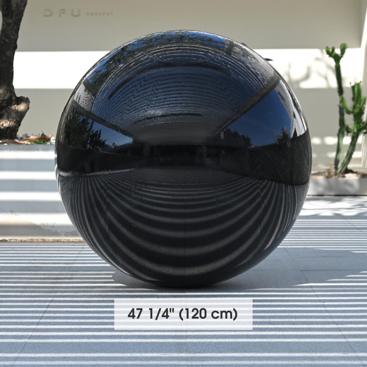 Yescom 2PCS 47" Big Shiny Inflatable Mirror Ball Set Giant Reusable PVC Hanging Balloon for Wedding Event Disco Party Concerts Black/Gold//Iridescent - thumbnail 6