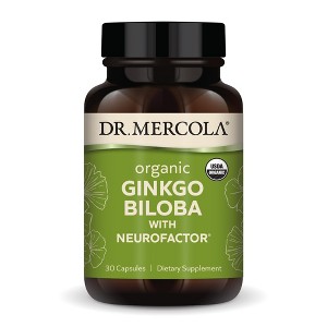 Dr. Mercola Organic Ginkgo Biloba with Coffee Fruit, 30 Capsules, Supports Mitochondrial & Brain Health - 1 of 4