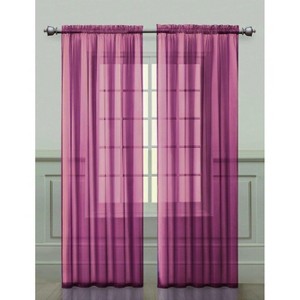 GoodGram 2 Pack Luxurious Voile Rod Pocket Sheer Window Curtain Panels - 1 of 1