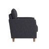 Georgia Upholstered Accent Armchair Dark Gray - CorLiving: Soft Microfiber, Rubberwood Legs - 4 of 4