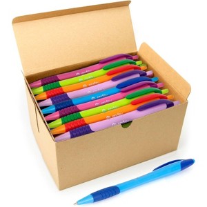 Enday Pens Bulk (75 Pack), Retractable Ball Point Pens Black Ink, Medium Point (1.0mm), Comfortable Grip, Smooth Writing Pens for School & Office - 1 of 2