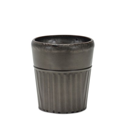 Rustic Pewter Metal Tapered Planters - Set of 3
