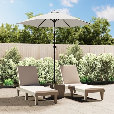 vidaXL Outdoor Parasol, Adjustable Aluminum Sun Umbrella in Sand White, 78.7" x 88.2", UV Protective and Anti-fade Polyester Canopy