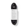 12' 3 Outlet Indoor Extension Cord Black - Dealworthy™: 16 AWG, 13 Amps, 12ft Length, 1 Year Warranty - 3 of 3