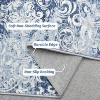 8x10 Living Room Rug Washable, Soft Vintage Distressed Large Area Rugs for Bedroom Boho Abstract Indoor Floor Carpet, Low Pile Non-Slip, Blue - 3 of 4