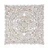 Wood Floral Handmade Intricately Carved Wall Decor with Mandala Design Gray  - Olivia & May - 2 of 4