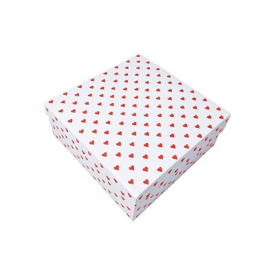 Valentine's Day Square Gift Box with Heart Print - Spritz™