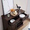 NicBex Sideboard Buffet Cabinet with 2 Drawers Farmhouse Coffee Bar Cabinet with Removable Racks for Kitchen,Brown - 2 of 2