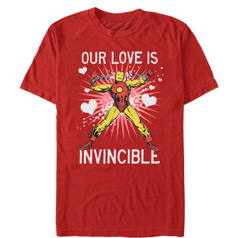 Men's Marvel Valentine Iron Man Invincible Love T-Shirt, 1 of 5