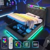 NicBex Lift Up Bed Frame with Charging Station and LED Lights,Upholstered Bed Frame with Button Tufted Wingback Storage Headboard,Black/Gray - 4 of 4