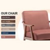 APRILSOUL Mid-Century Accent Chair - Solid Wood Frame, Thick Backrest, Wingback Lounge - 2 of 4