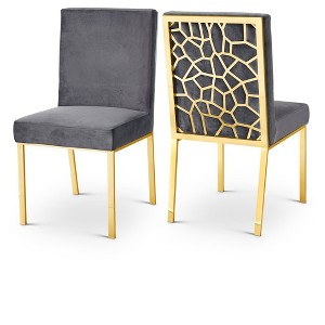 Meridian Furniture,Opal Velvet Dining Chair, Set of 2 - 1 of 4