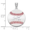 Black Bow Jewelry Sterling Silver Frank Thomas Signature SM Enamel Baseball Pendant - 4 of 4