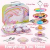 Joyfy 35 Pcs Unicorn Tea Party Set for Girls with Desserts, Doughnuts, and Carrying Case, Play Kitchen Toy, Birthday Easter Gifts for Kids Age 3 4 5 6 - 2 of 4