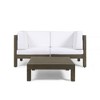 Maggift Patio Seating Sets Outdoor, Featuring Unique Design, Ideal for Chats, Perfect for Gardens, Living Spaces, White, 60.5"*30.25"*26.5" - 2 of 4