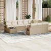 vidaXL 11 Piece Patio Sofa Set with Cushions Beige and Cream Poly Rattan - 2 of 4