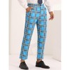 Lars Amadeus Men's Unique Plaid Business Slim Fit Flat Front Wedding Trousers - 2 of 4