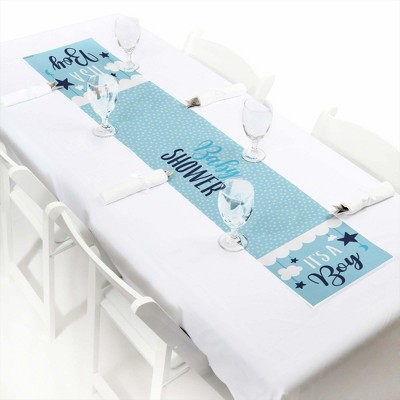 Big Dot of Happiness It's a Boy - Petite Blue Baby Shower Paper Table Runner - 12 x 60 inches