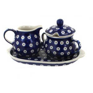 Blue Rose Polish Pottery K091 Manufaktura Cream & Sugar Set - 1 of 2