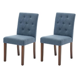 Upholstered Dining Chairs Set of 2, Modern Kitchen Chair with Wood Legs, Stylish Design, Easy Assembly, for Dining Room, Restaurant, Cafe - 1 of 4