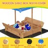 Wooden Kids Sandbox with Cover – Adjustable Canopy and 2 Bench Seats for Ages 4-8, Ideal for Outdoor Beach or Patio Fun - 4 of 4